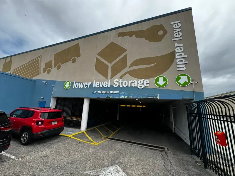Clean, well-lit storage corridor in Philadelphia facility