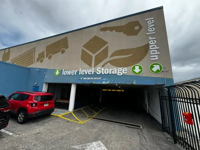 Clean, well-lit storage corridor in Philadelphia facility